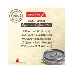 Campfire Pre Seasoned Cast Iron Camp Oven 9 Quart 19 Campfire Pre Seasoned Cast Iron Camp Oven 9 Quart -Outdoor Enjoyment Store BCF 213608 07 hi res