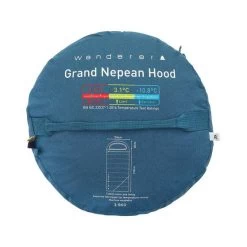 Wanderer Grand Nepean +7.7C Cotton Hooded Sleeping Bag -Outdoor Enjoyment Store BCF 582093 06 hi res