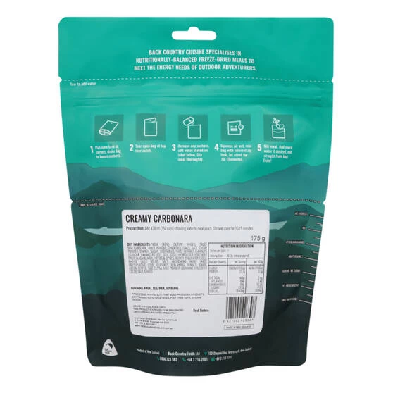 Back Country Cuisine Freeze Dried Creamy Carbonara 2 Serve 1 Back Country Cuisine Freeze Dried Creamy Carbonara 2 Serve