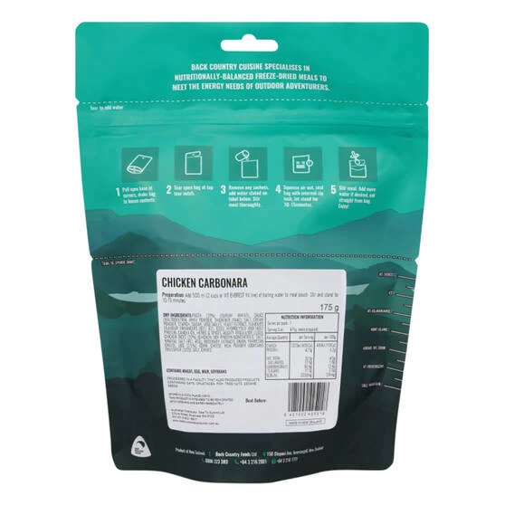 Back Country Cuisine Freeze Dried Chicken Carbonara 2 Serve 1 Back Country Cuisine Freeze Dried Chicken Carbonara 2 Serve