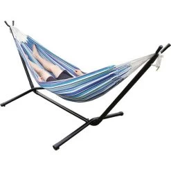 Wanderer Seafoam Stripe Single Hammock -Outdoor Enjoyment Store BCF 632770 05 hi res