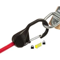 Nite Ize Carabiner SlideLock Bungee 24" Red -Outdoor Enjoyment Store BCF 649421 02 hi res