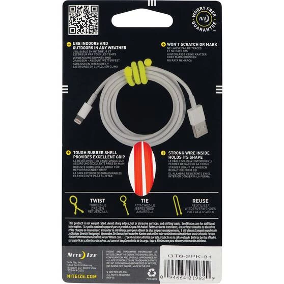 Nite Ize Gear Tie 6" Orange 2 Pack 1 Nite Ize Gear Tie 6" Orange 2 Pack